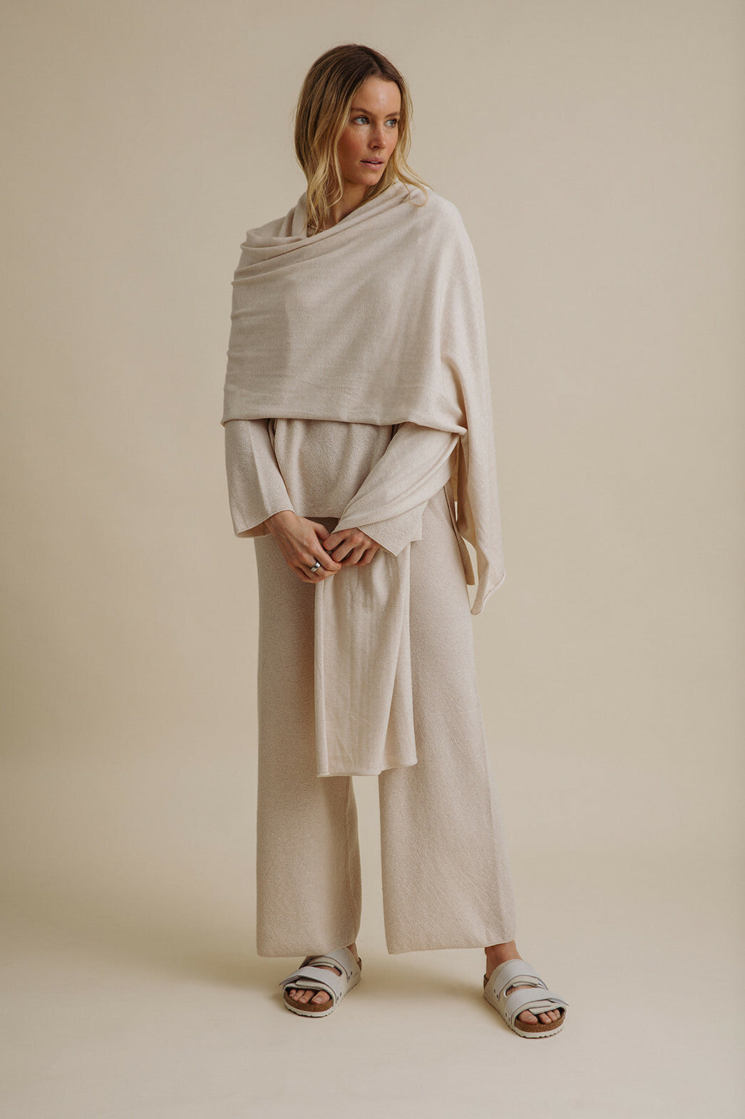 Winter Retreat Merino Cotton Wrap Nougat