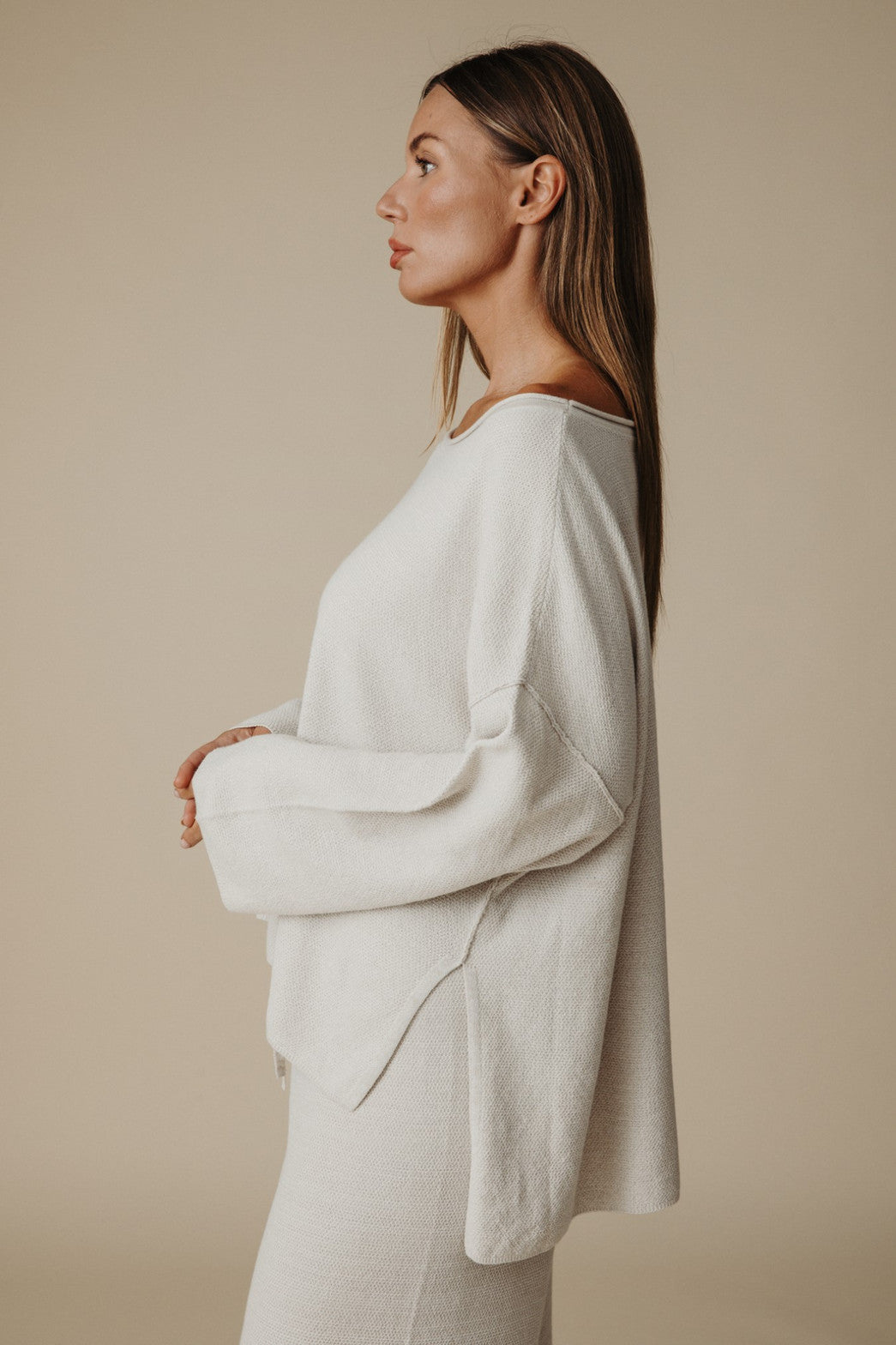 Retreat Cotton Twist Pullover Silver x Salt