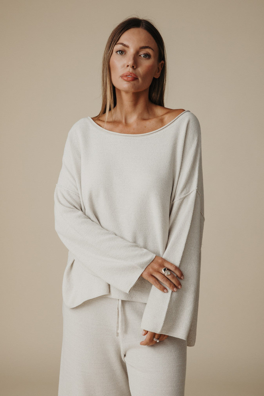 Retreat Cotton Twist Pullover Silver x Salt