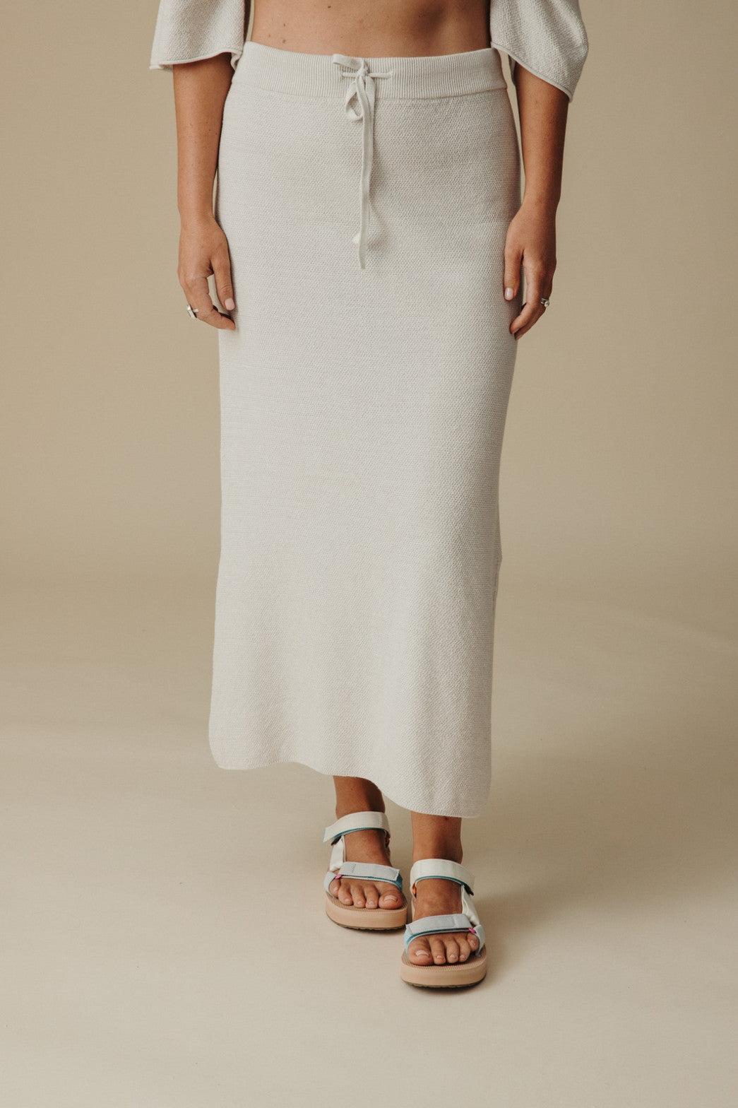 Retreat Cotton Twist Skirt Silver x Salt