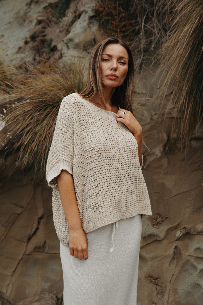 Sunray Rib Crop Pullover