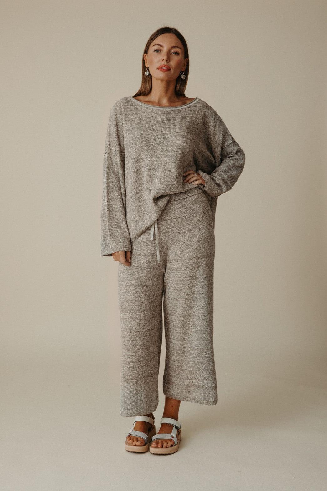 Retreat Cotton Twist Pant Silver x Salt