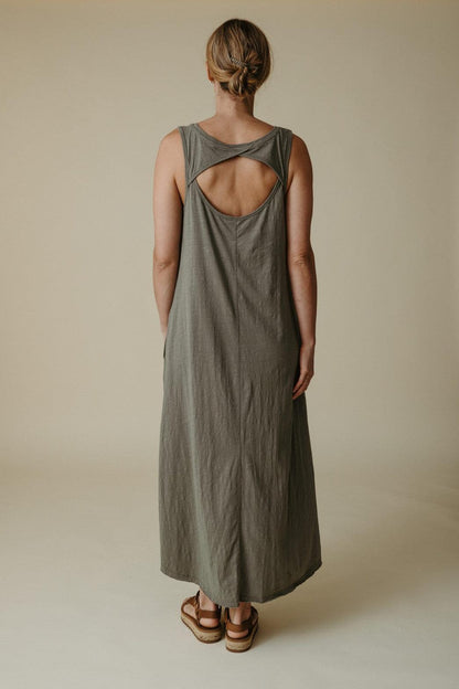 Shoreline Fine Slub  Breeze Dress Dusty Olive