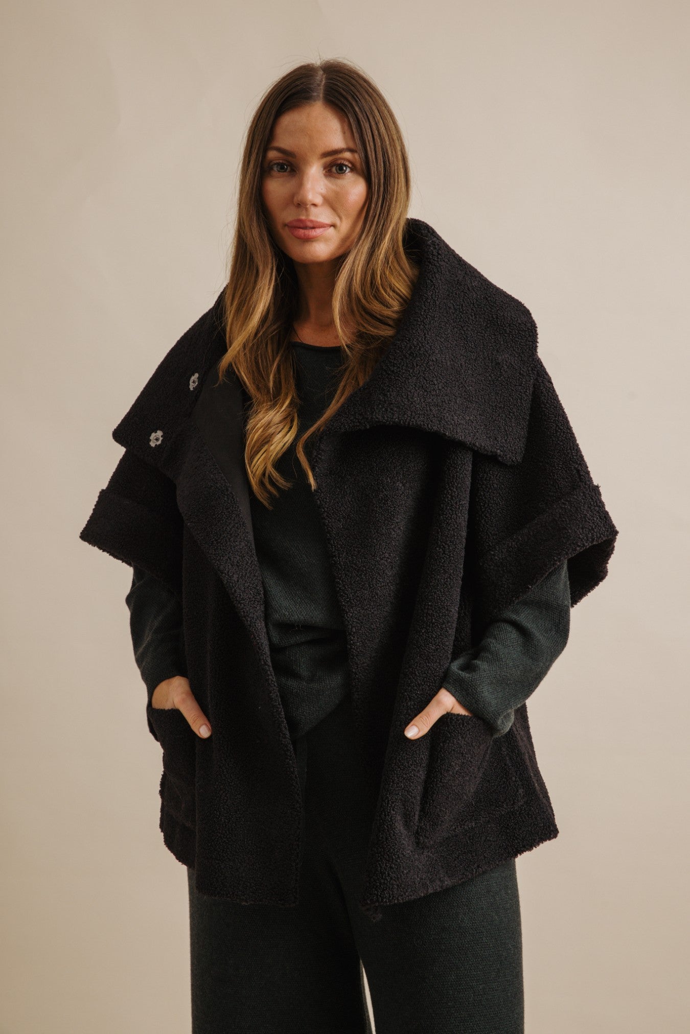 Sherpa Cuddle Coat Onyx