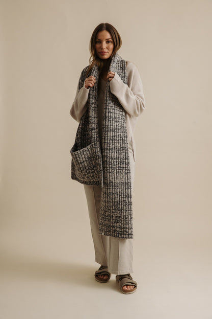Dreams Rib Twist Scarf Noir x Wheat