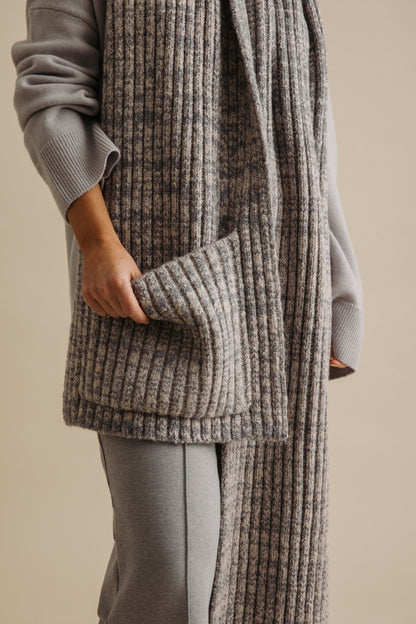 Dreams Rib Twist Scarf Wheat x Ash