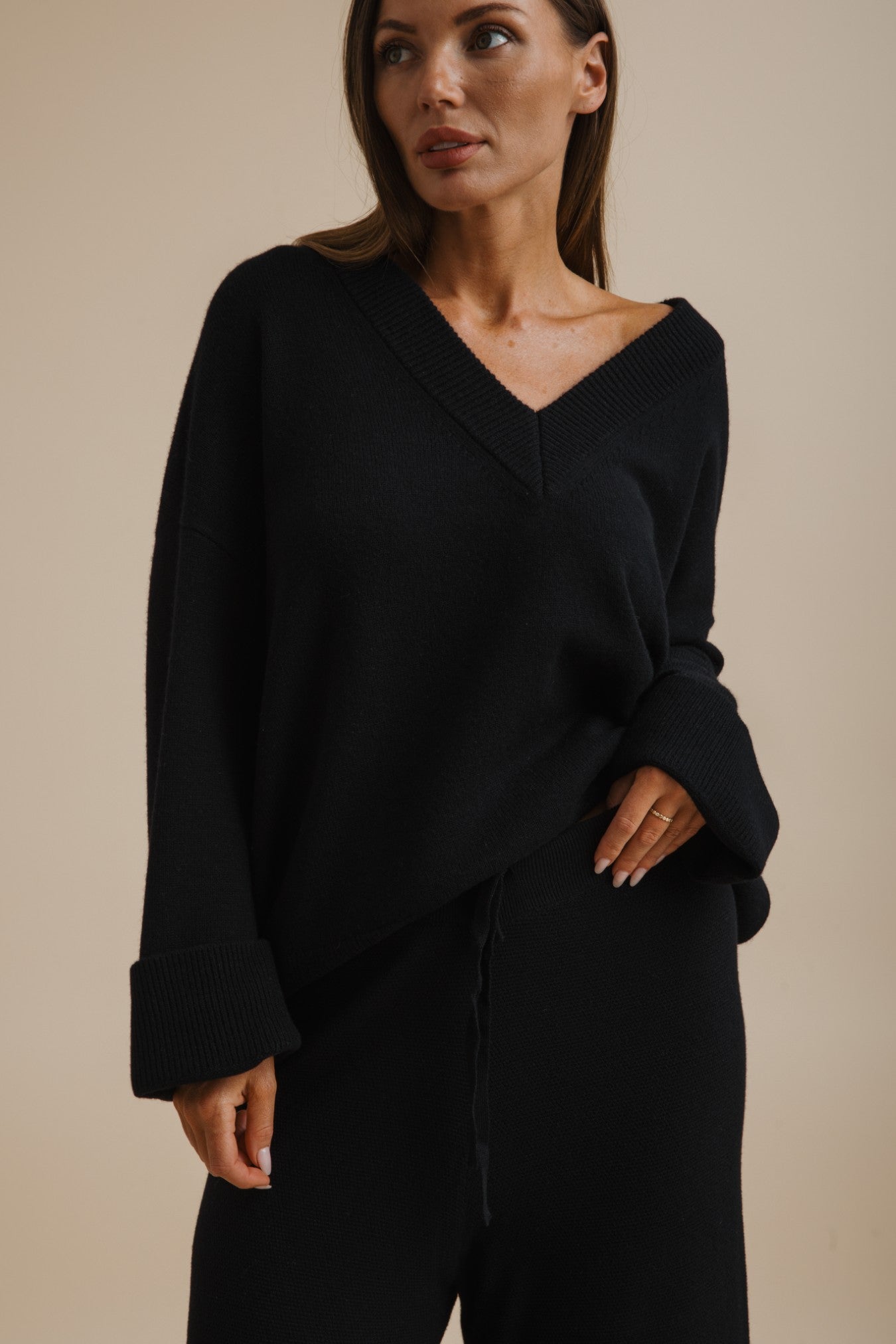 Haven Merino V Pullover Jet