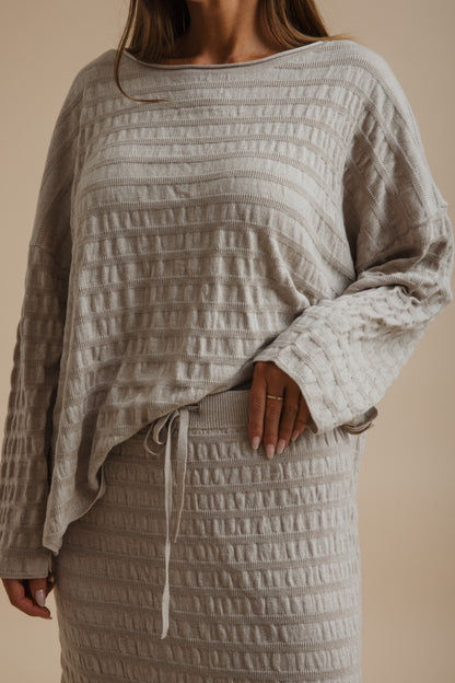 Waves Merino Cotton Pleat Pullover Wheat