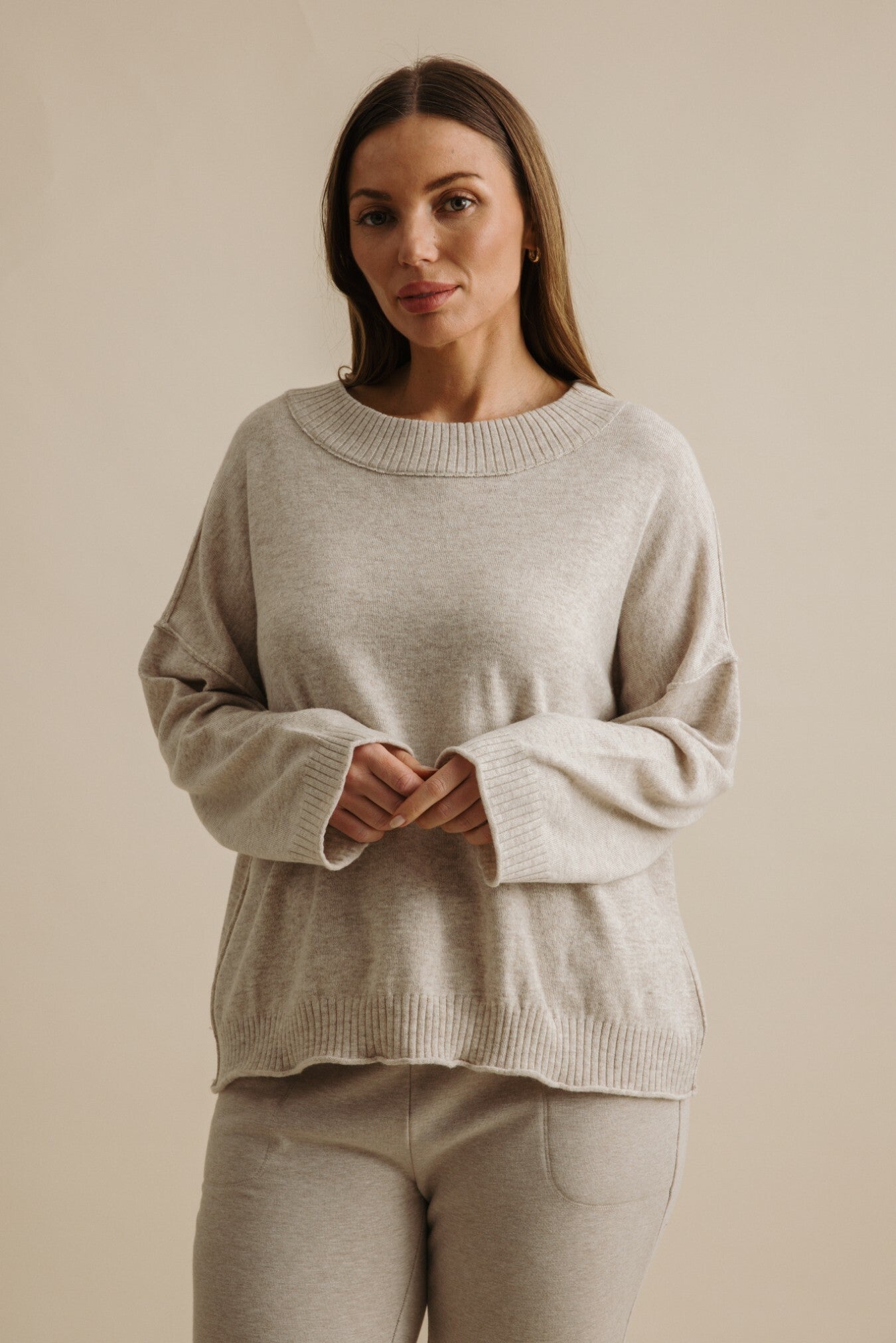 Elevate Crew Merino Cashmere Pullover Buckwheat