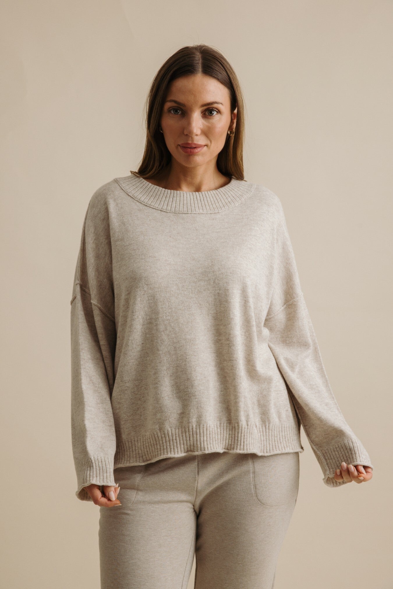Elevate Crew Merino Cashmere Pullover Buckwheat