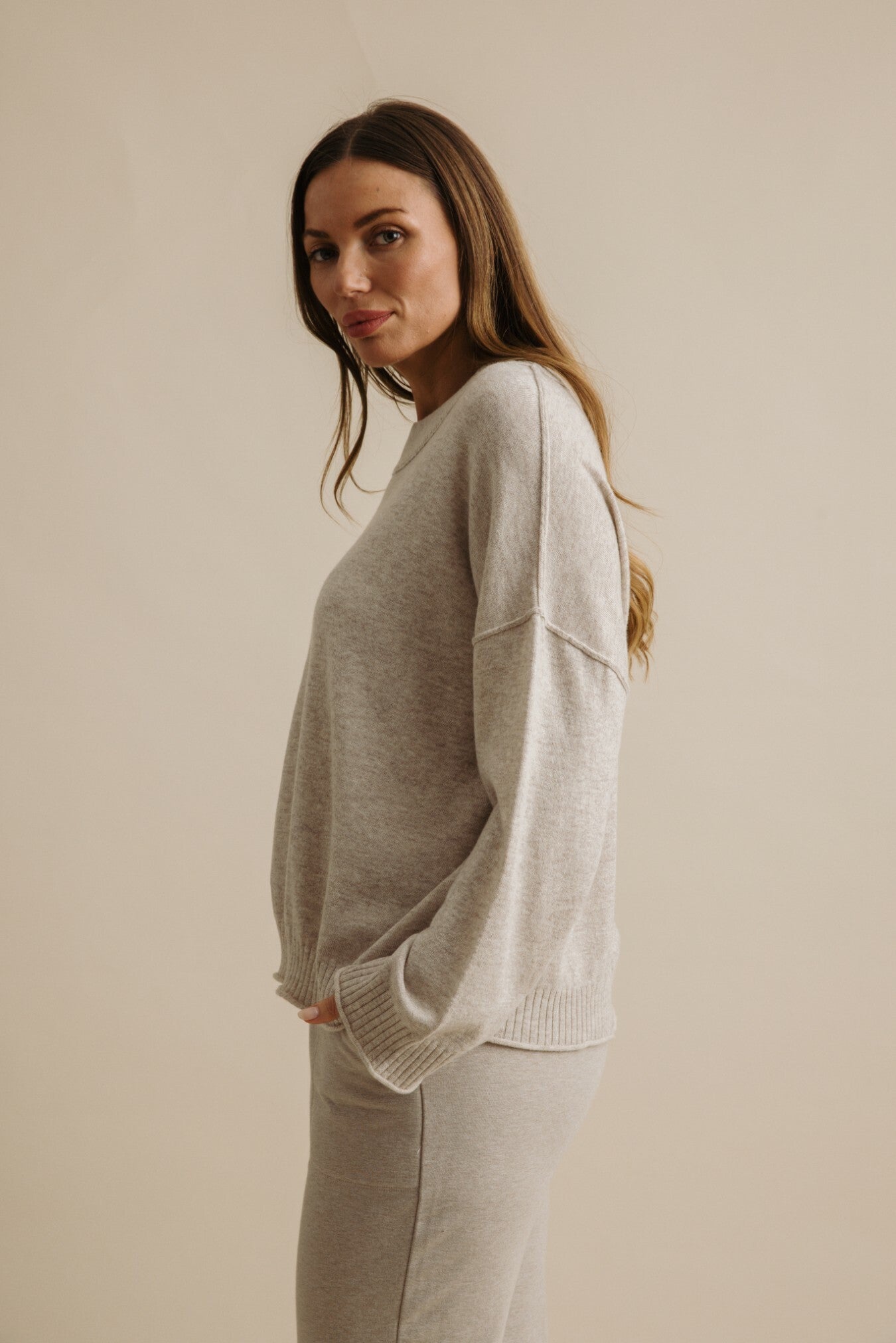 Elevate Crew Merino Cashmere Pullover Buckwheat