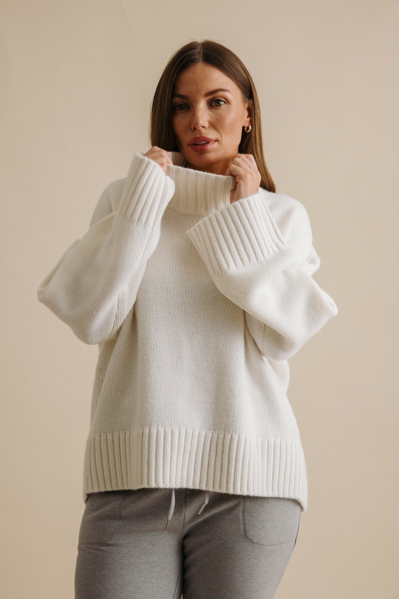 Elevate Merino Cashmere Pullover Cream