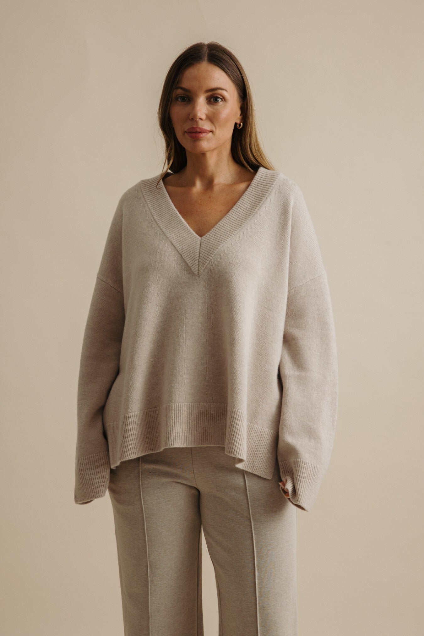 Haven Merino V Pullover Wheat
