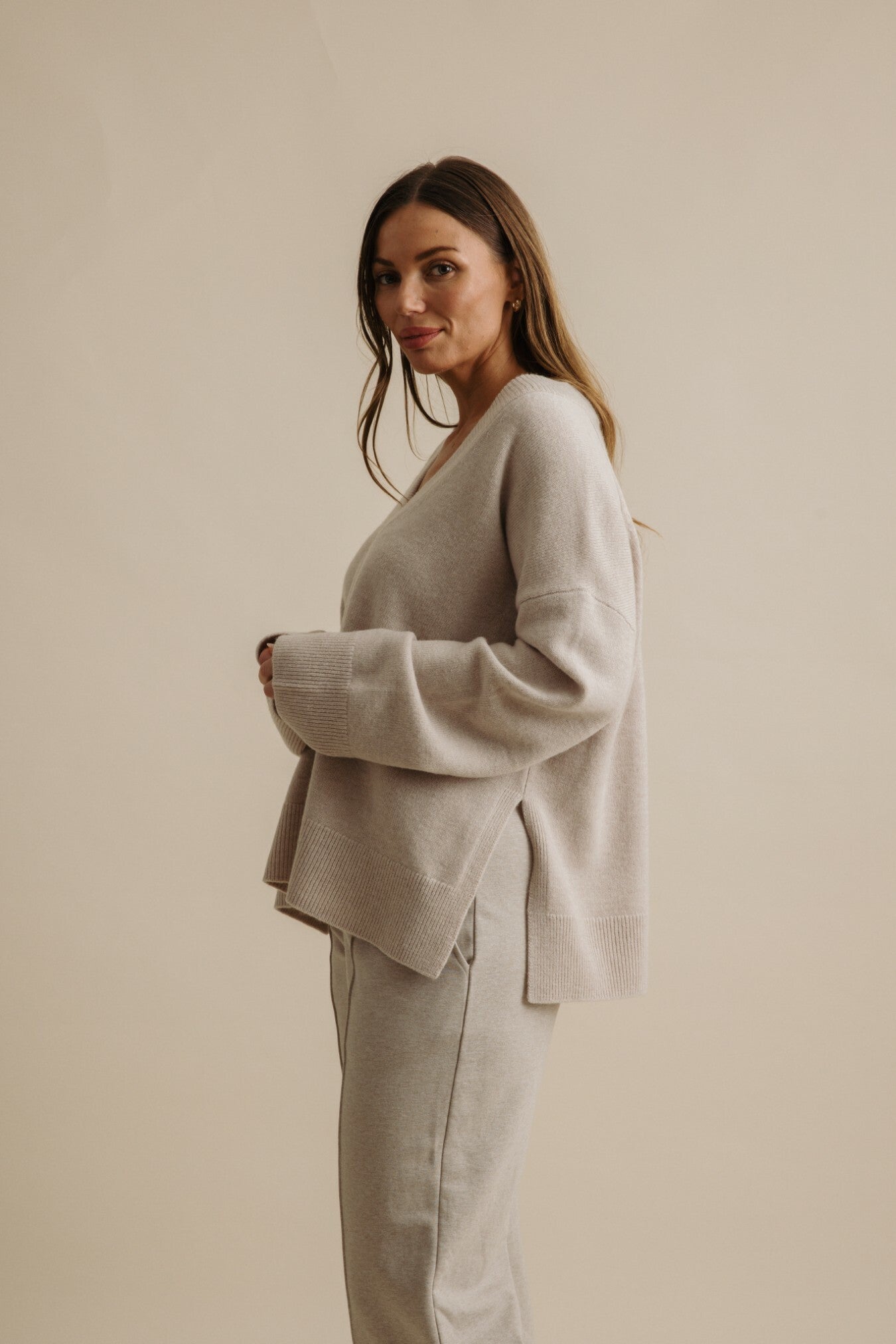 Haven Merino V Pullover Wheat
