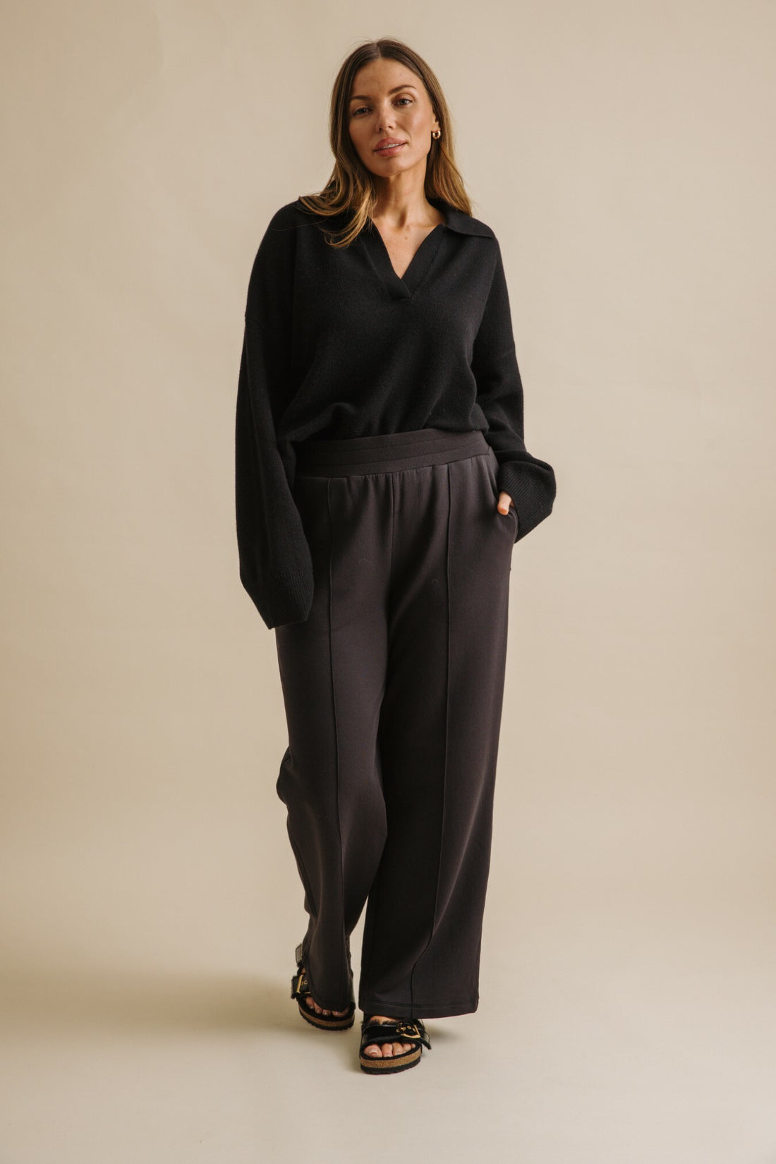 Heavenly Fleece Pull On Pant Washed Black