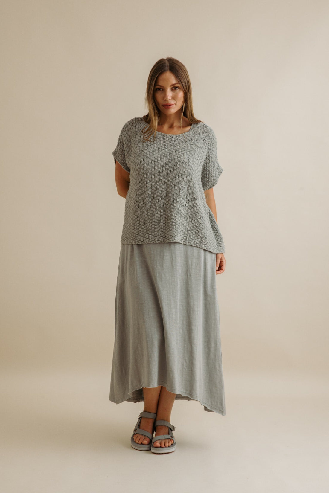 Ladder Shortsleeve Pullover Thyme