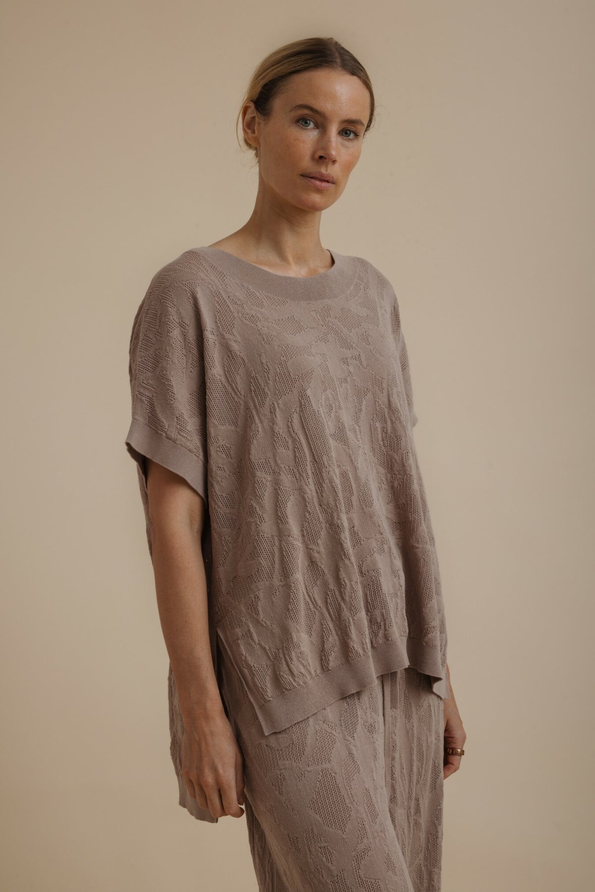 Paradis Jacquard Short Sleeve Pullover