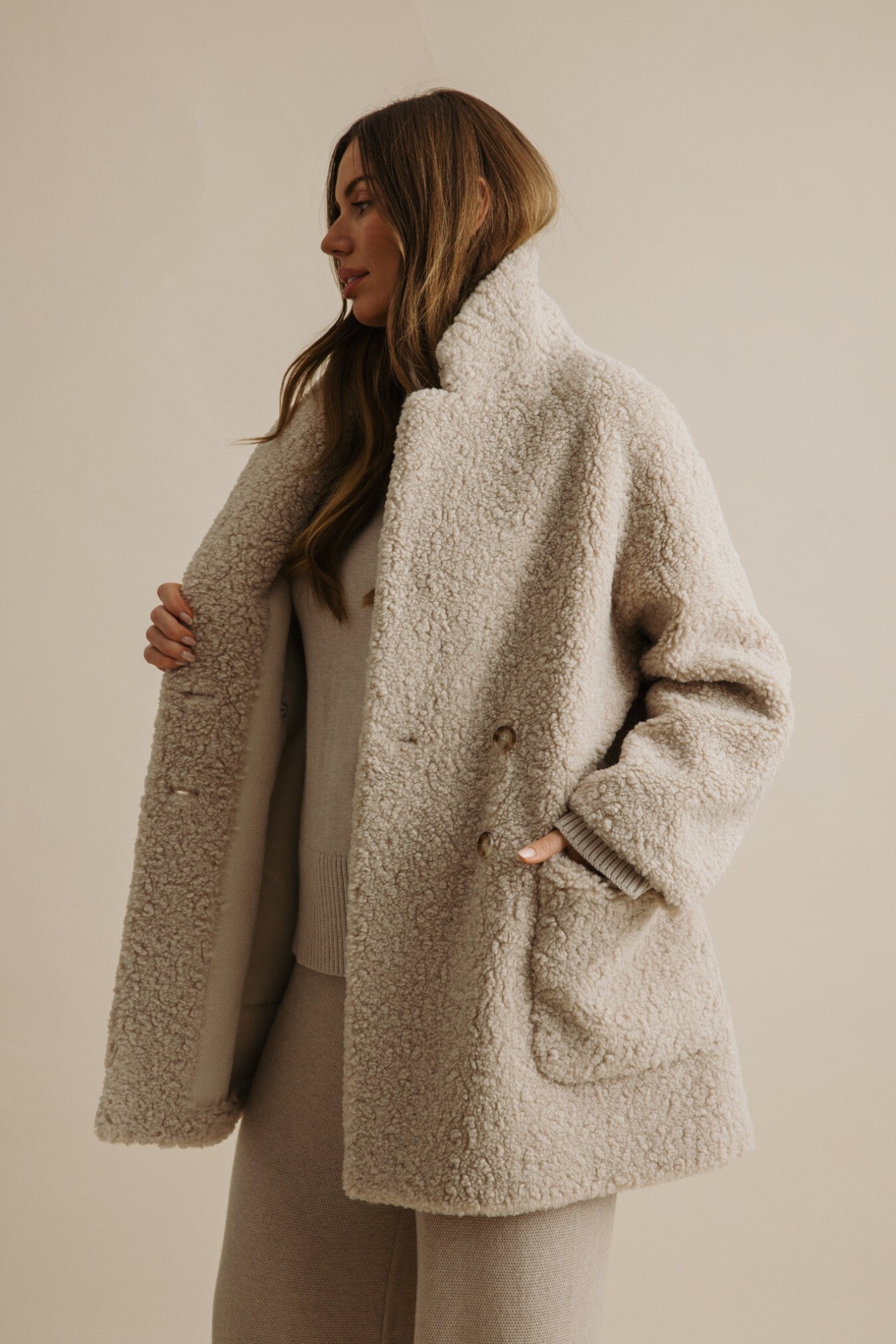 Polar Faux Fur Coat Amaranth