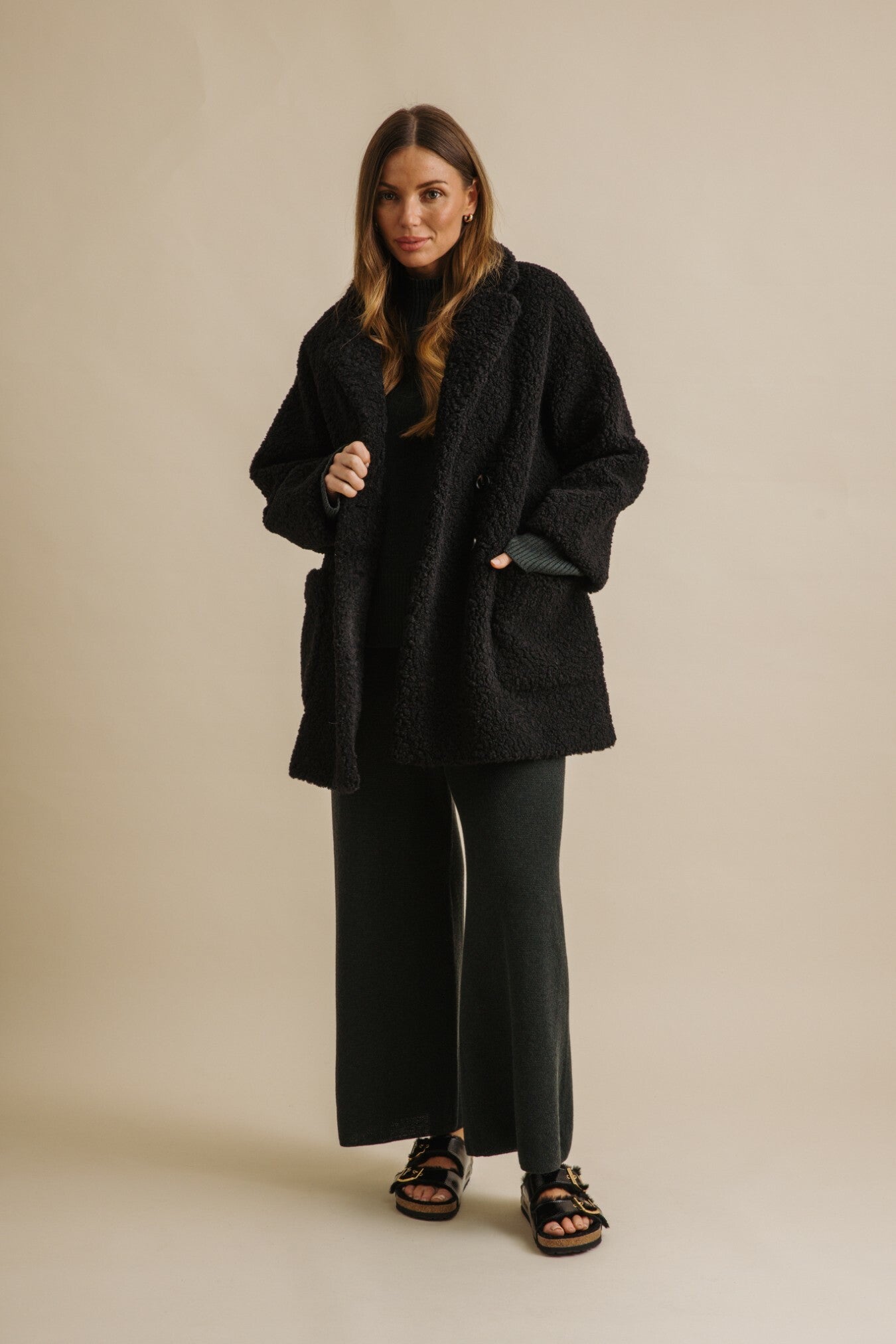 Polar Faux Fur Coat Noir