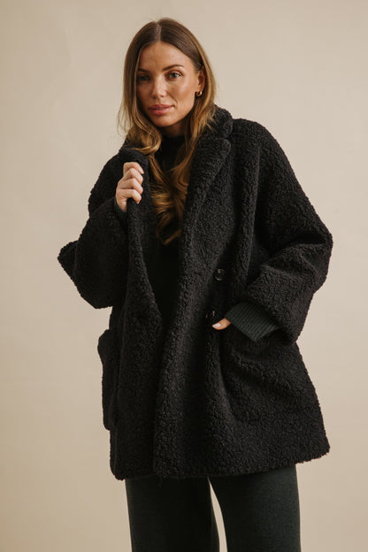 Polar Faux Fur Coat Noir
