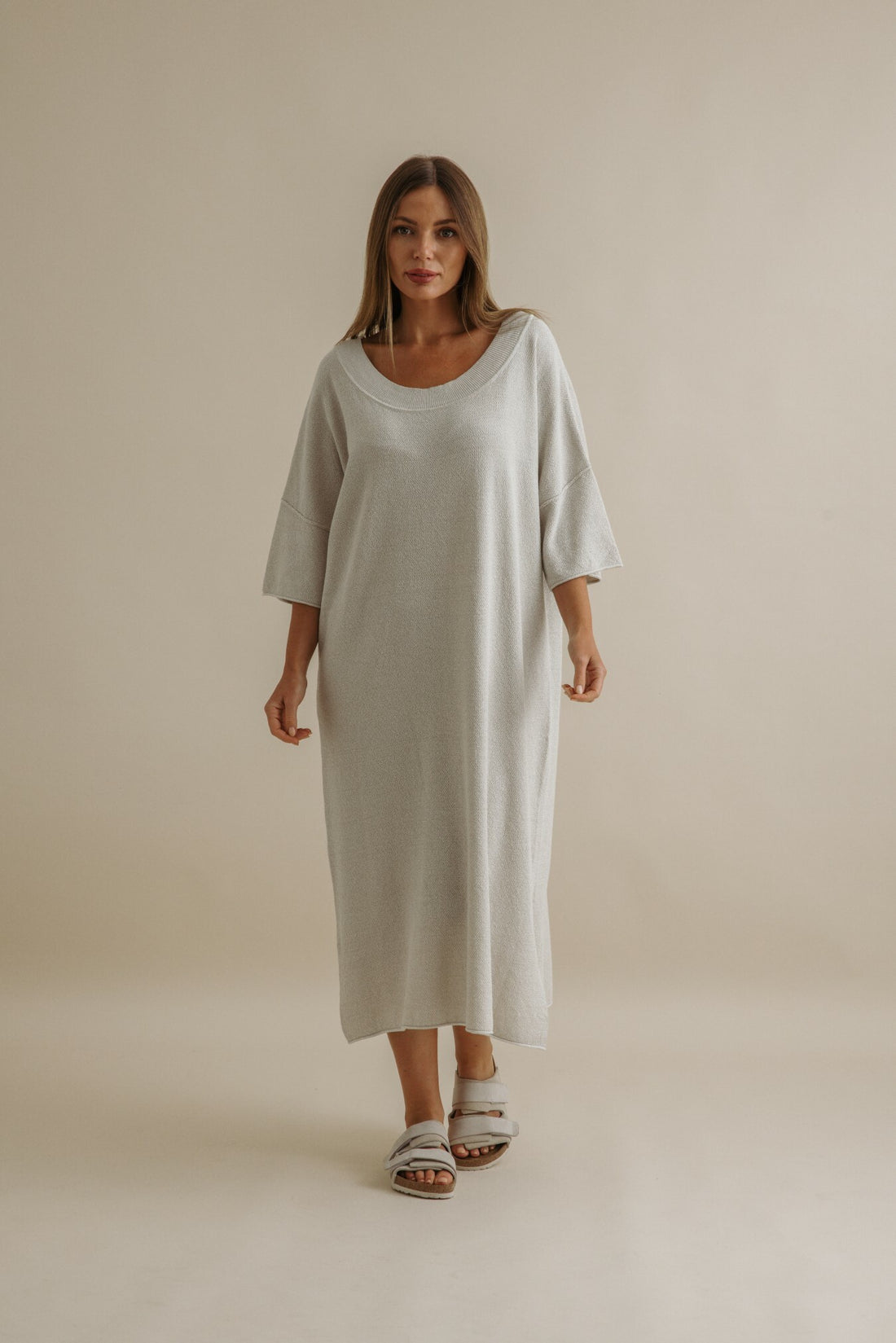 Retreat Cotton Twist Dress Silver x Salt