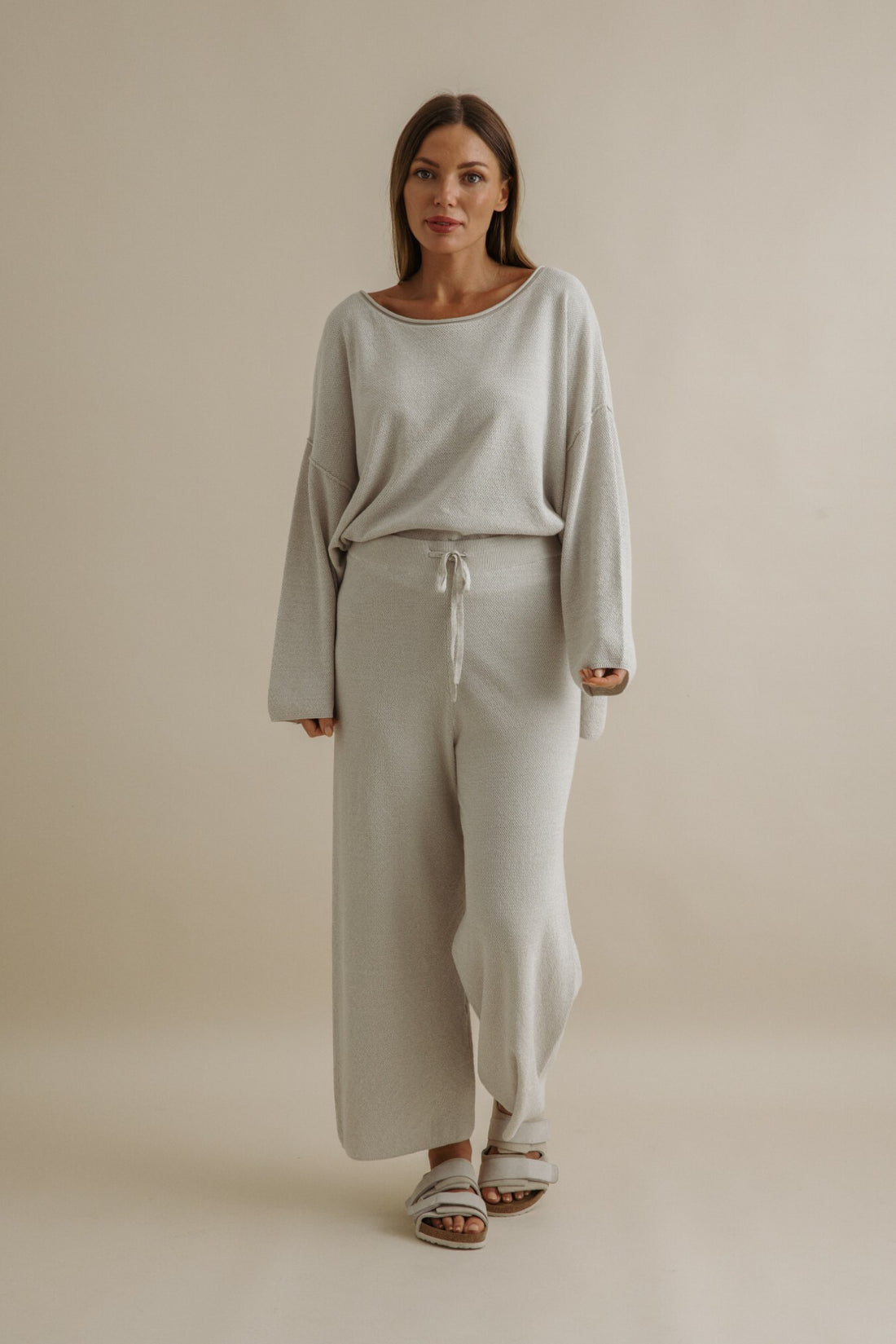 Retreat Cotton Twist Full Length Pant Silver x Salt