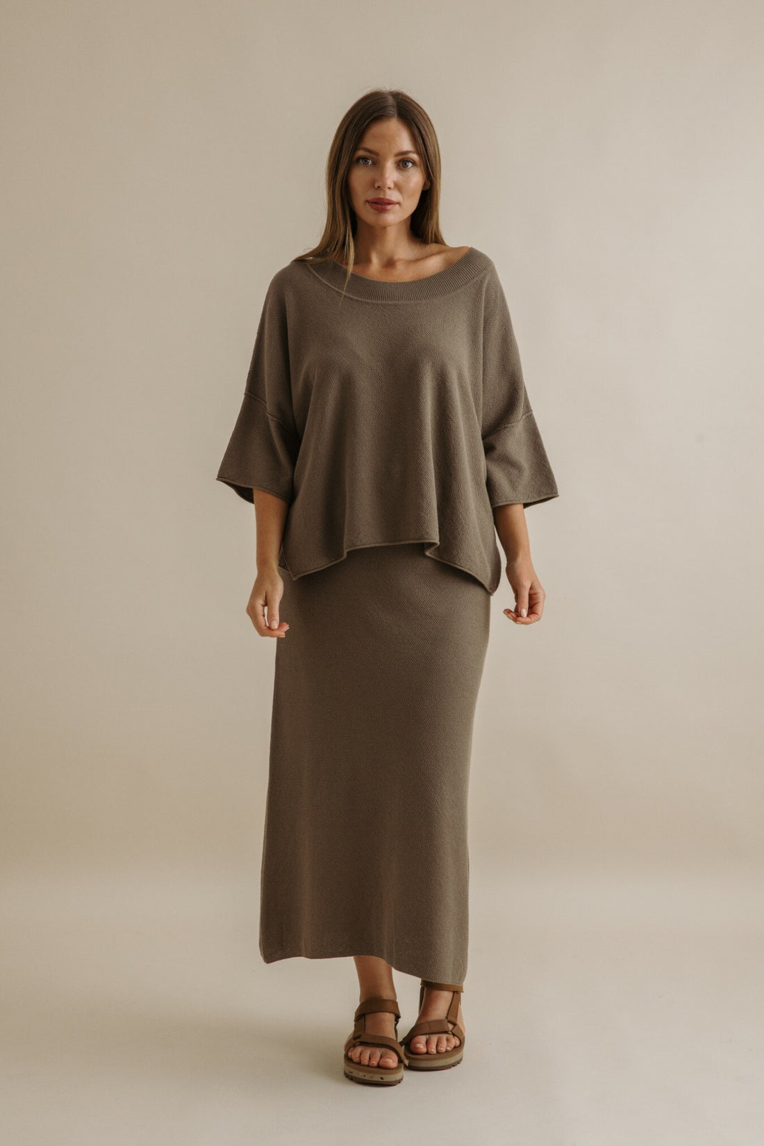 Retreat Cotton Twist Tee Pullover Vintage Khaki x Dusty Olive