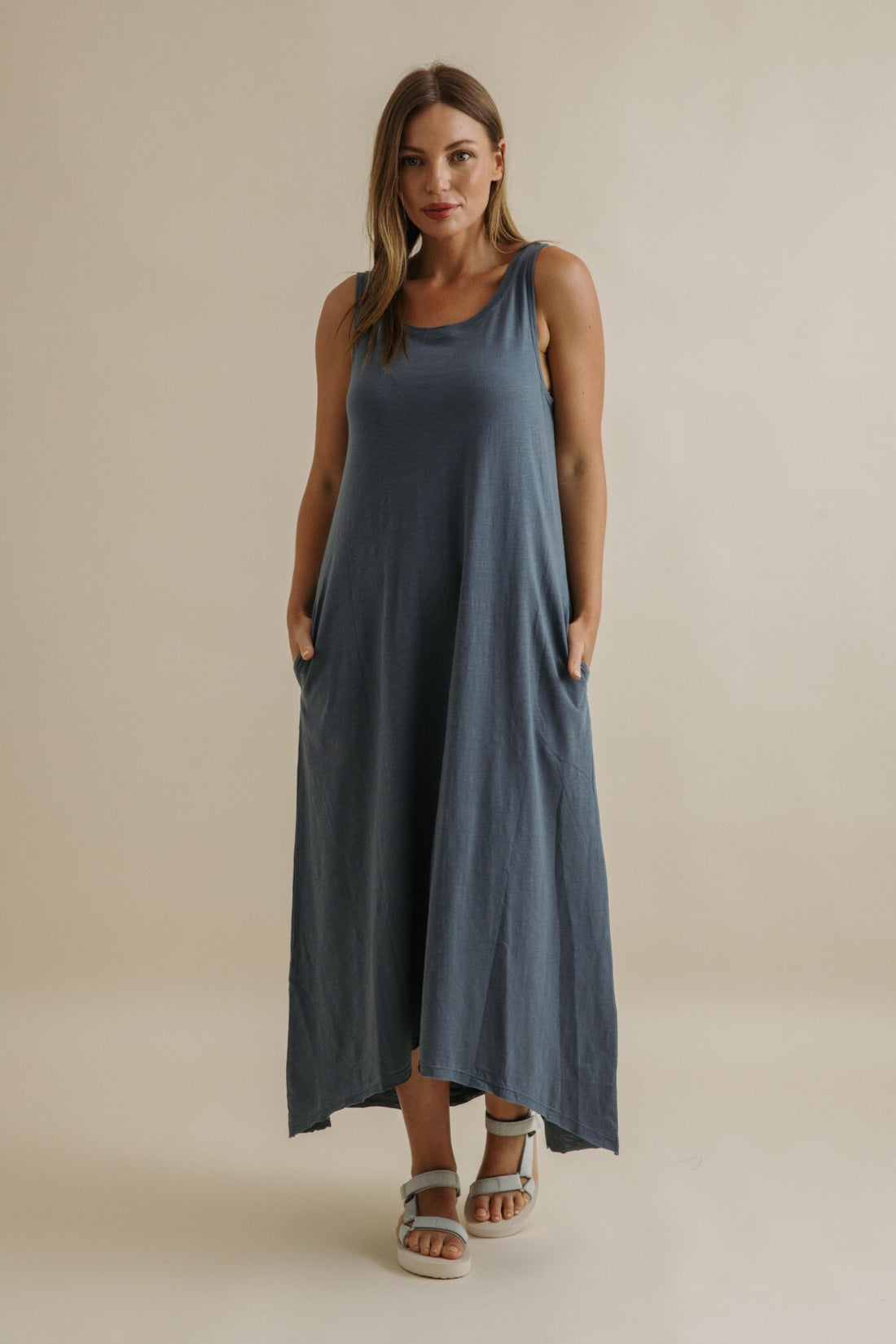 Shoreline Fine Slub  Breeze Dress Pool