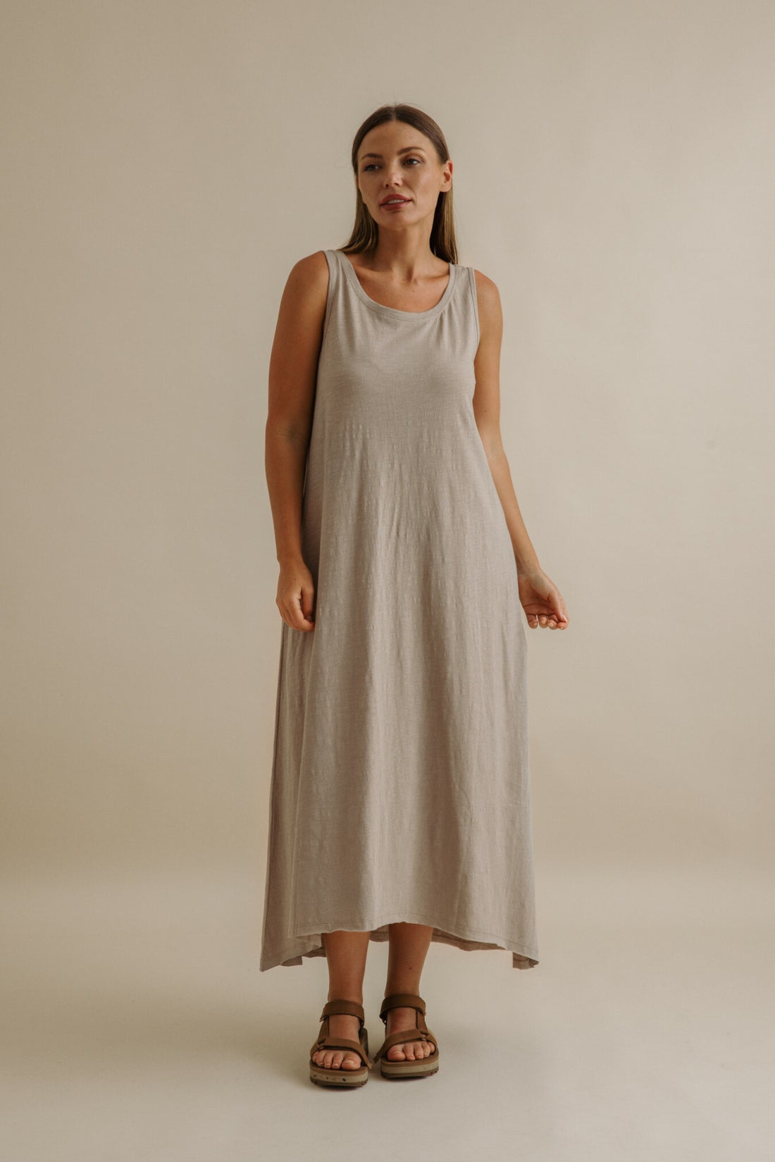 Shoreline Fine Slub  Breeze Dress Vintage Khaki