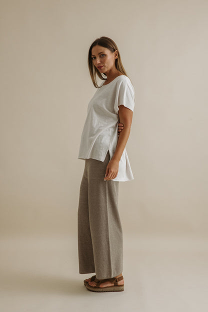 Shoreline Fine Slub Cotton T-Shirt Pearl