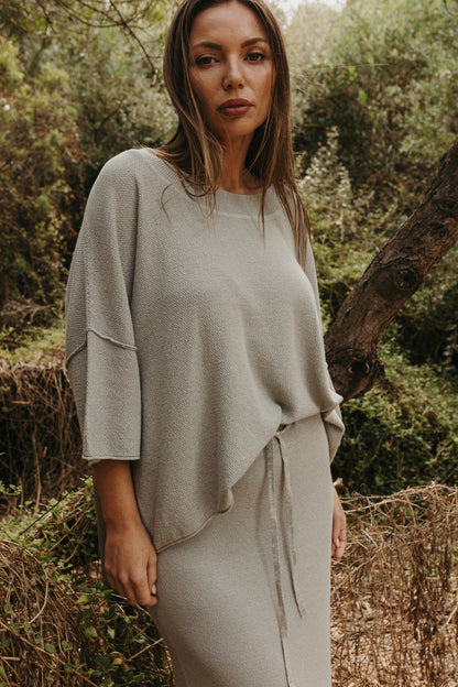 Retreat Cotton Twist Tee Pullover Thyme Combo