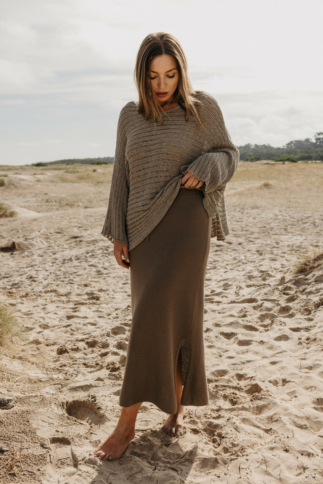 Retreat Cotton Twist Skirt Vintage Khaki x Dusty Olive