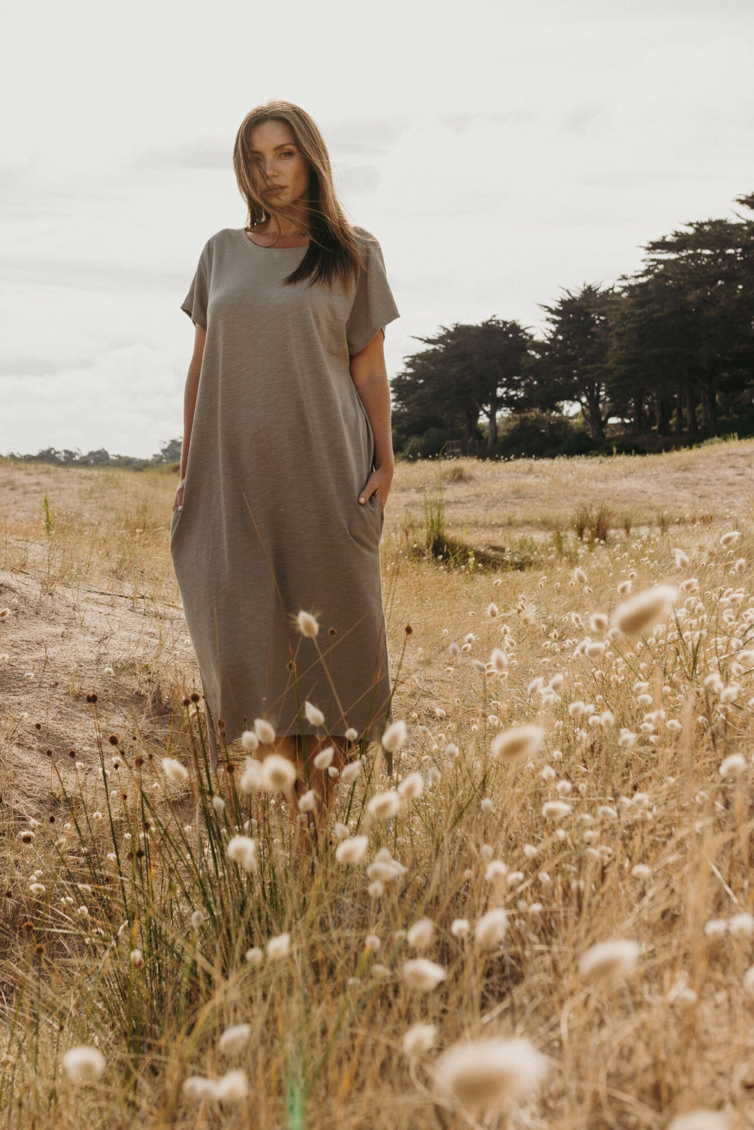 Shoreline T-Dress Khaki