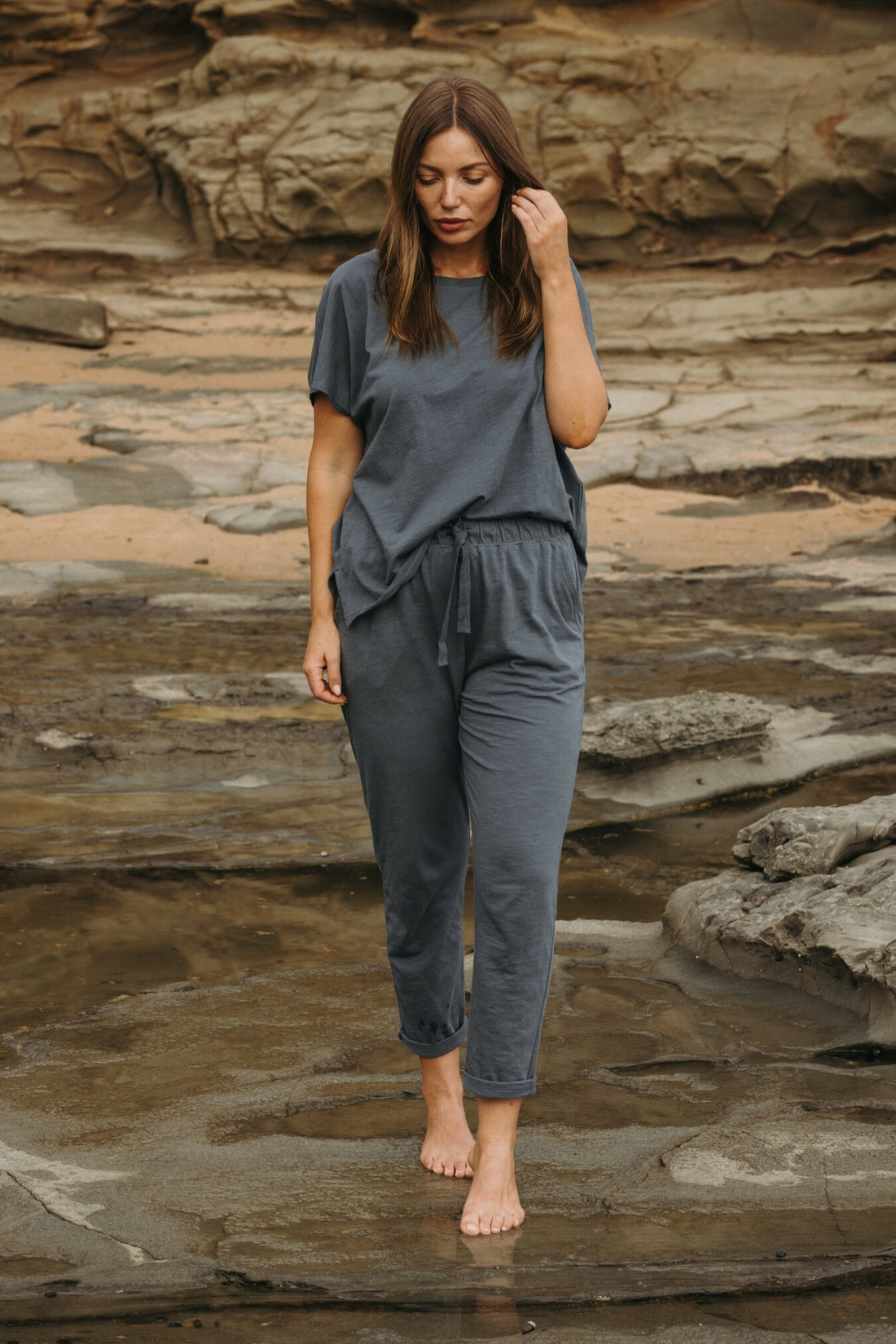 Shoreline Fine Slub Cotton T-Shirt Pool