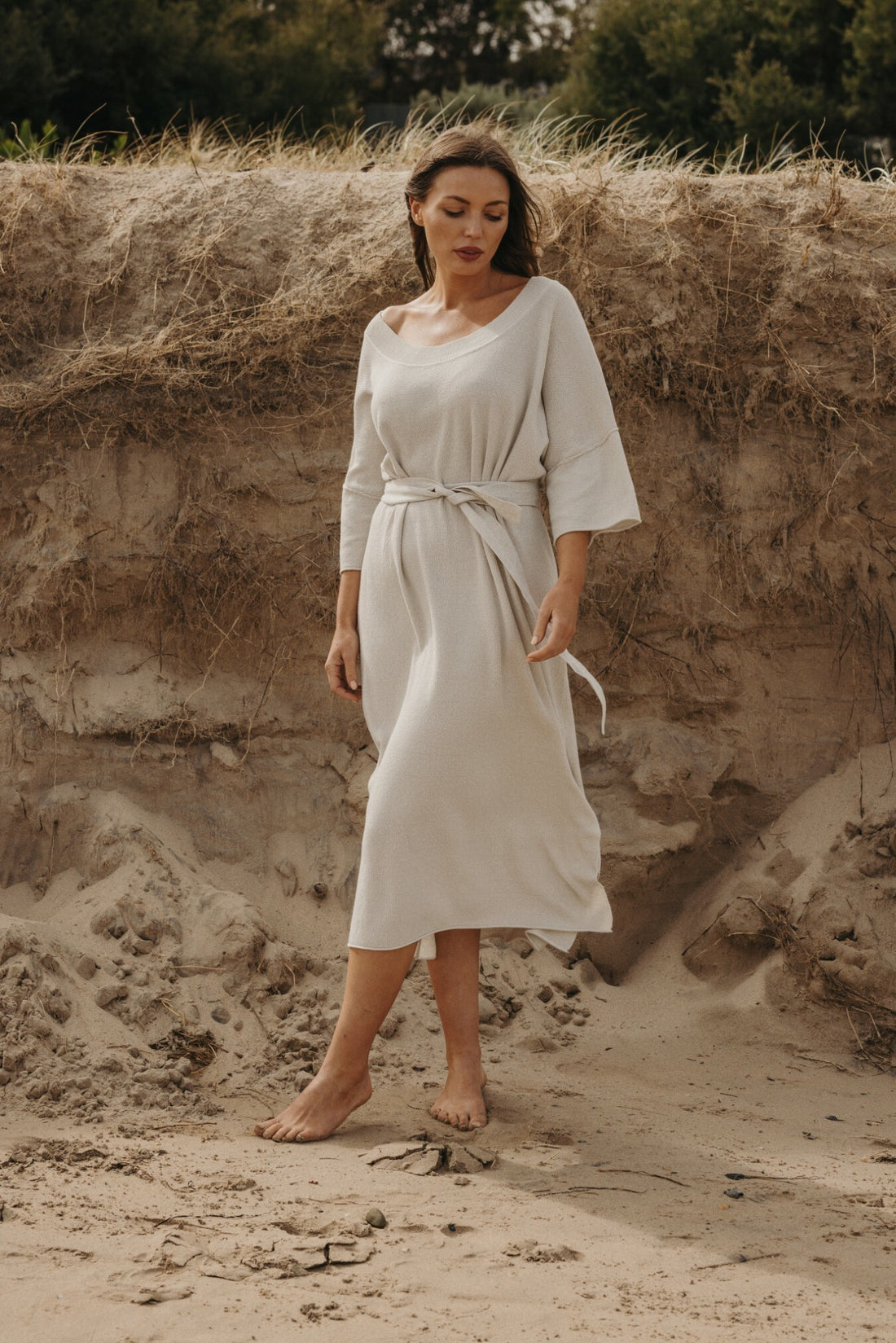 Retreat Cotton Twist Dress Silver x Salt