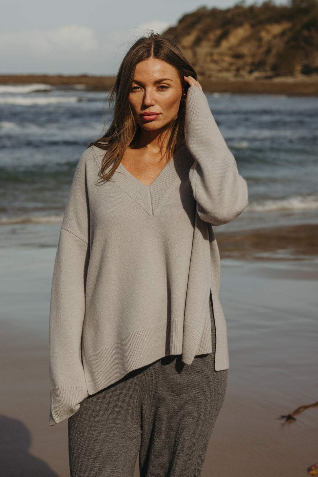 Haven Merino V Pullover Misty