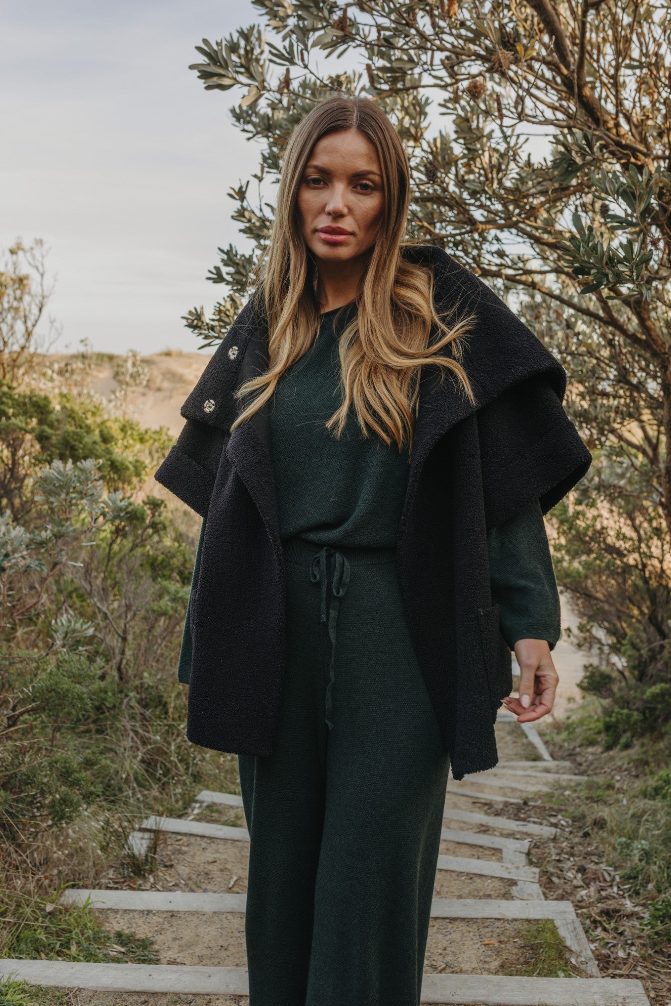 Sherpa Cuddle Coat Onyx