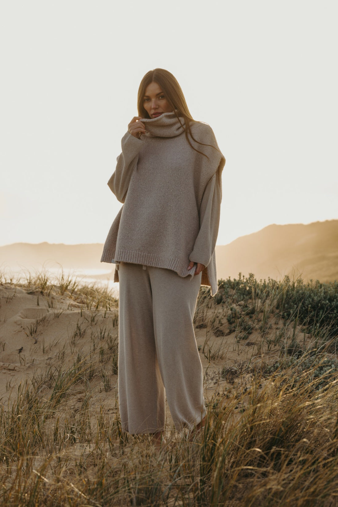 Dreams Funnel Neck Tabard Wheat