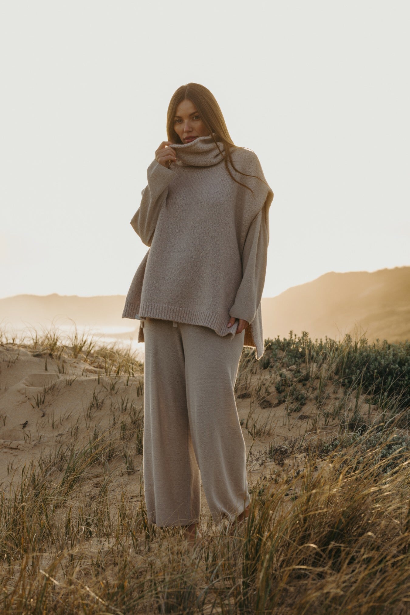 Dreams Funnel Neck Tabard Wheat