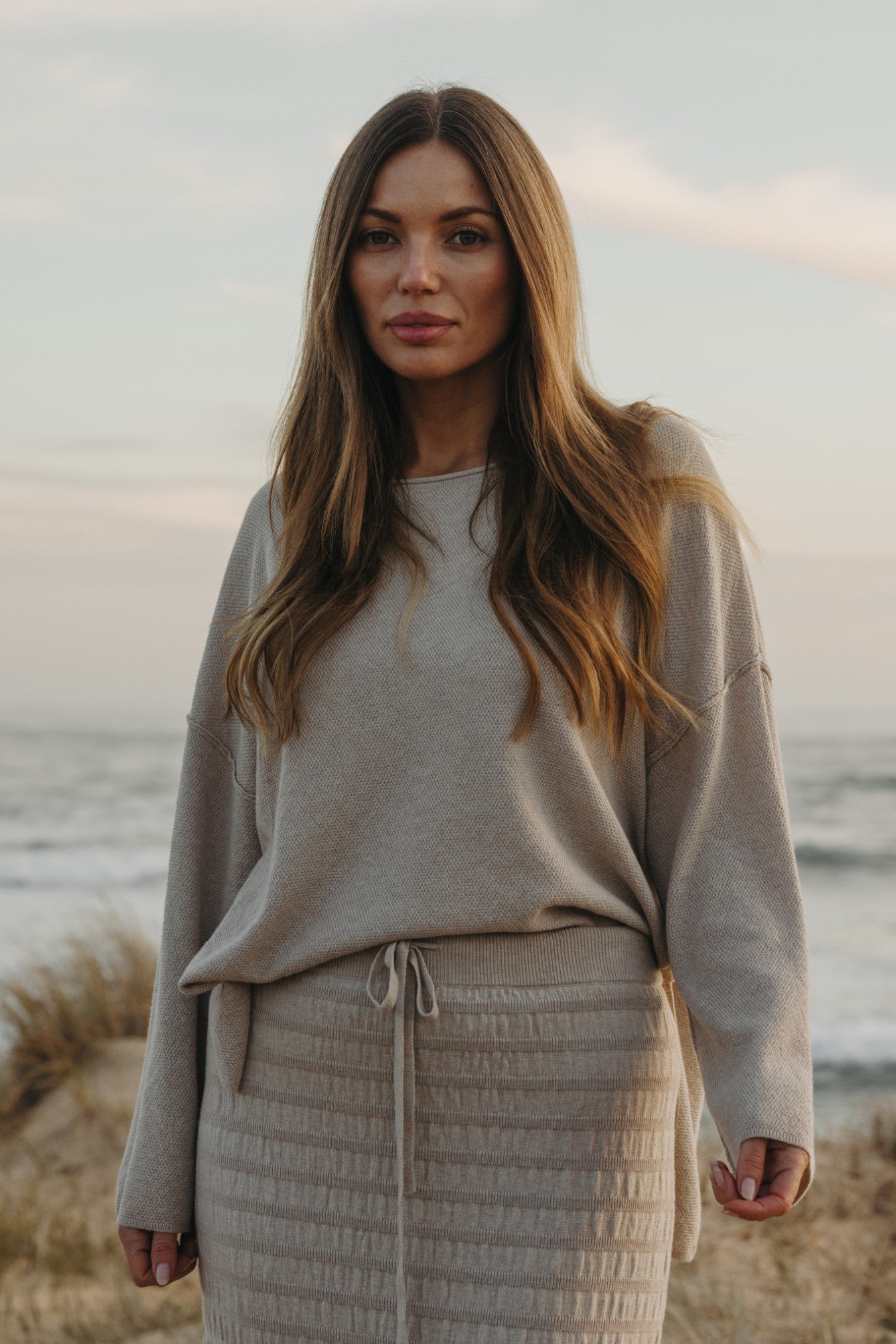 Winter Retreat Merino Cotton Pullover Wheat