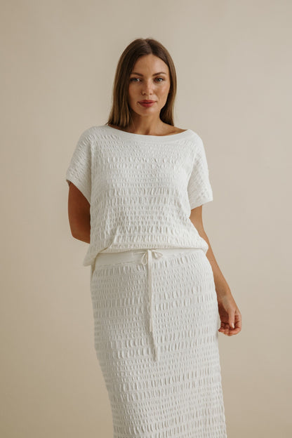 Waves Pleat Pullover Vanille