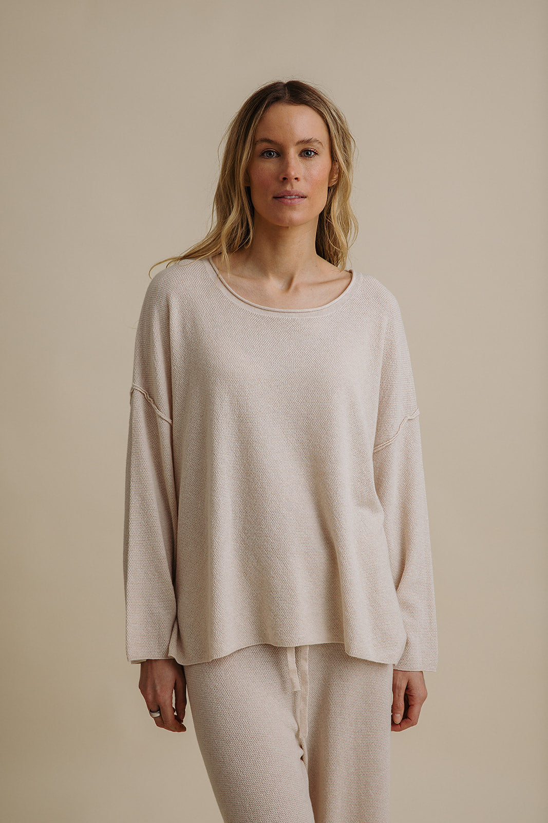 Winter Retreat Merino Cotton Pullover Nougat