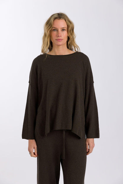 Winter Retreat Merino Cotton Pullover Sable