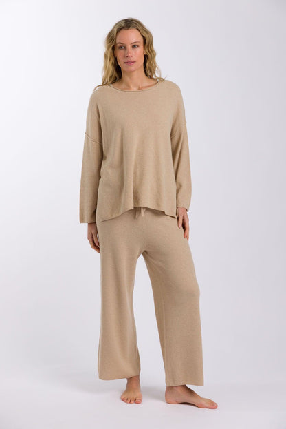 Winter Retreat Merino Cotton Pullover Soft Sand