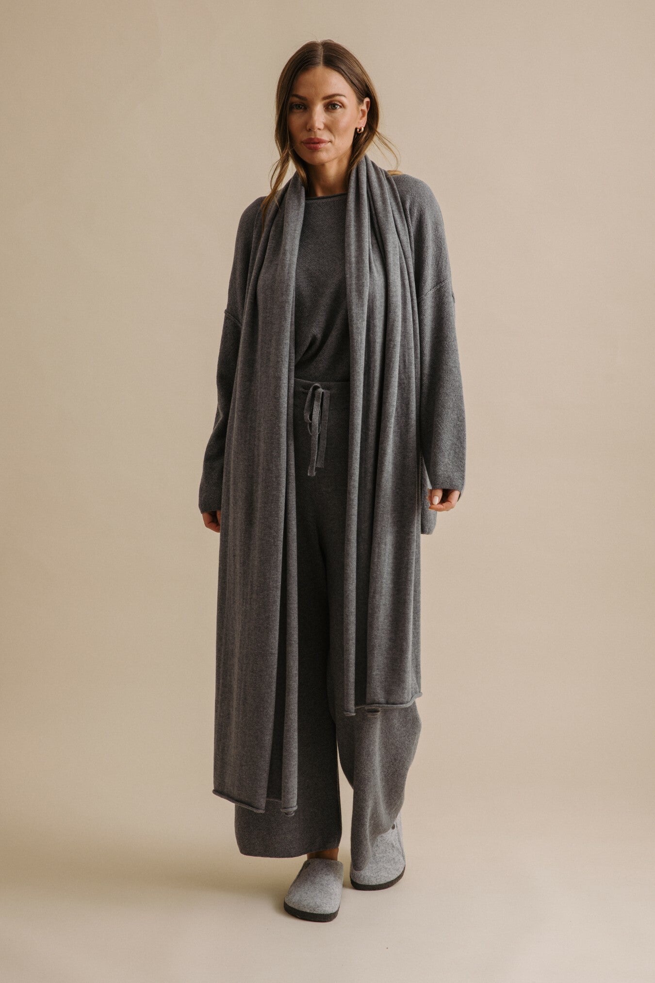 Winter Retreat Merino Cotton Wrap Ash