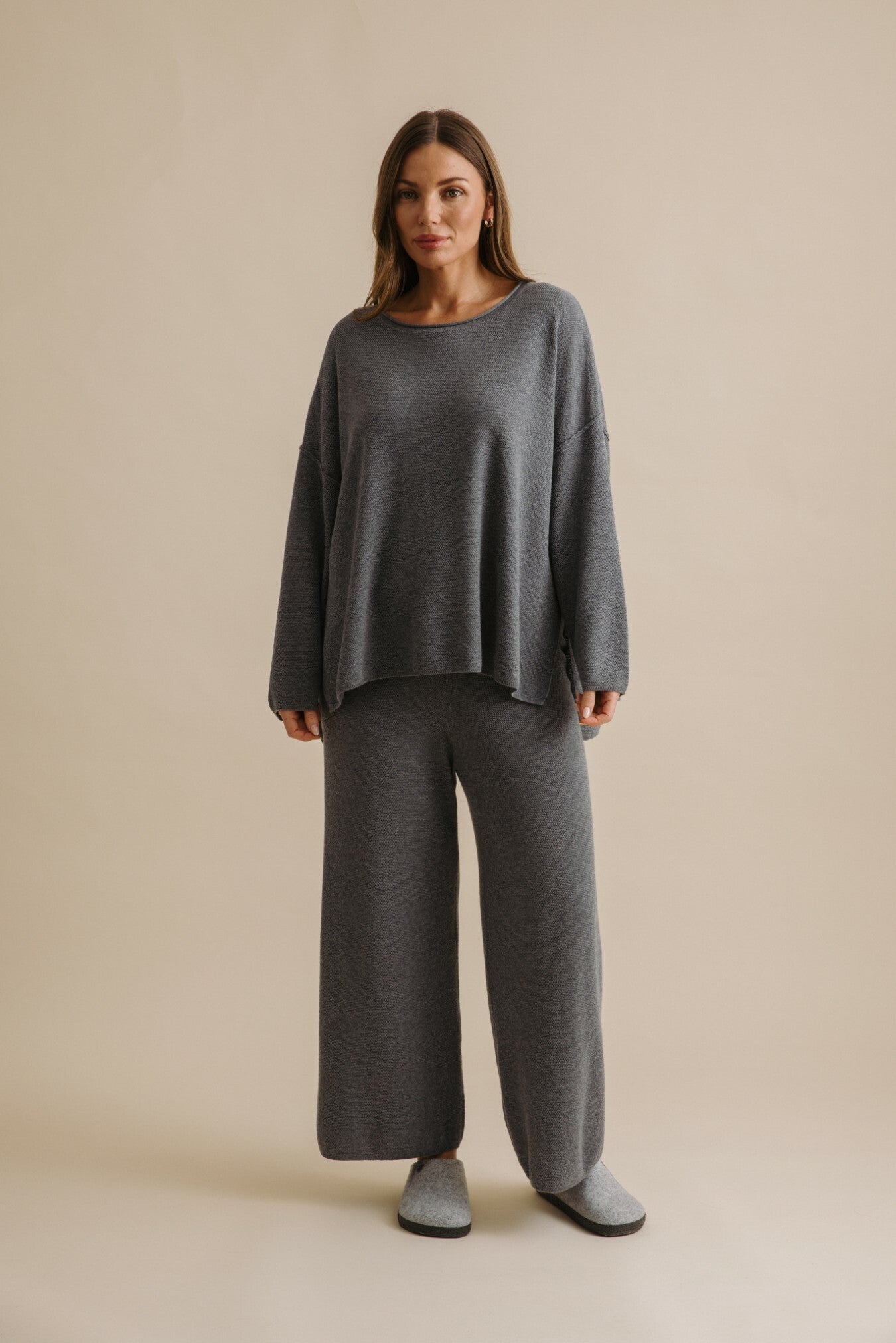 Winter Retreat Merino Cotton Pullover Ash