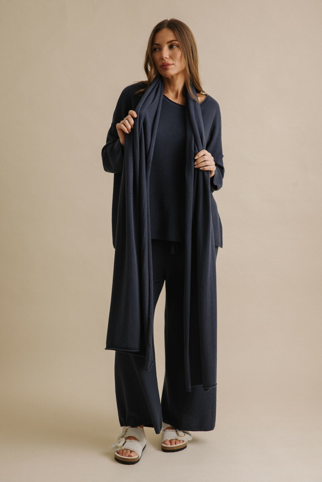 Winter Retreat Merino Cotton Wrap Lake