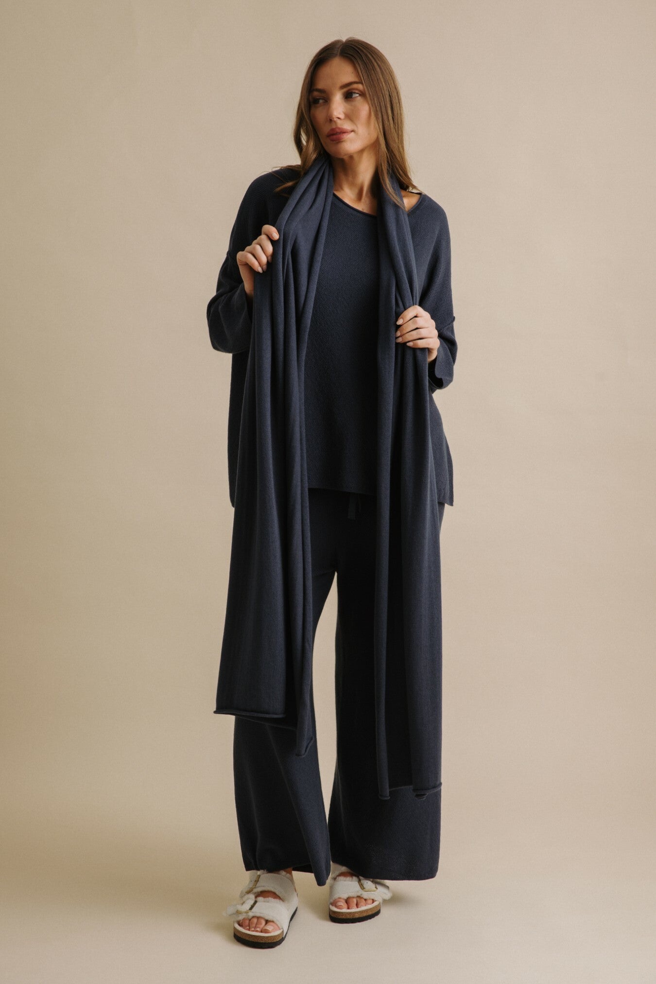 Winter Retreat Merino Cotton Wrap Lake