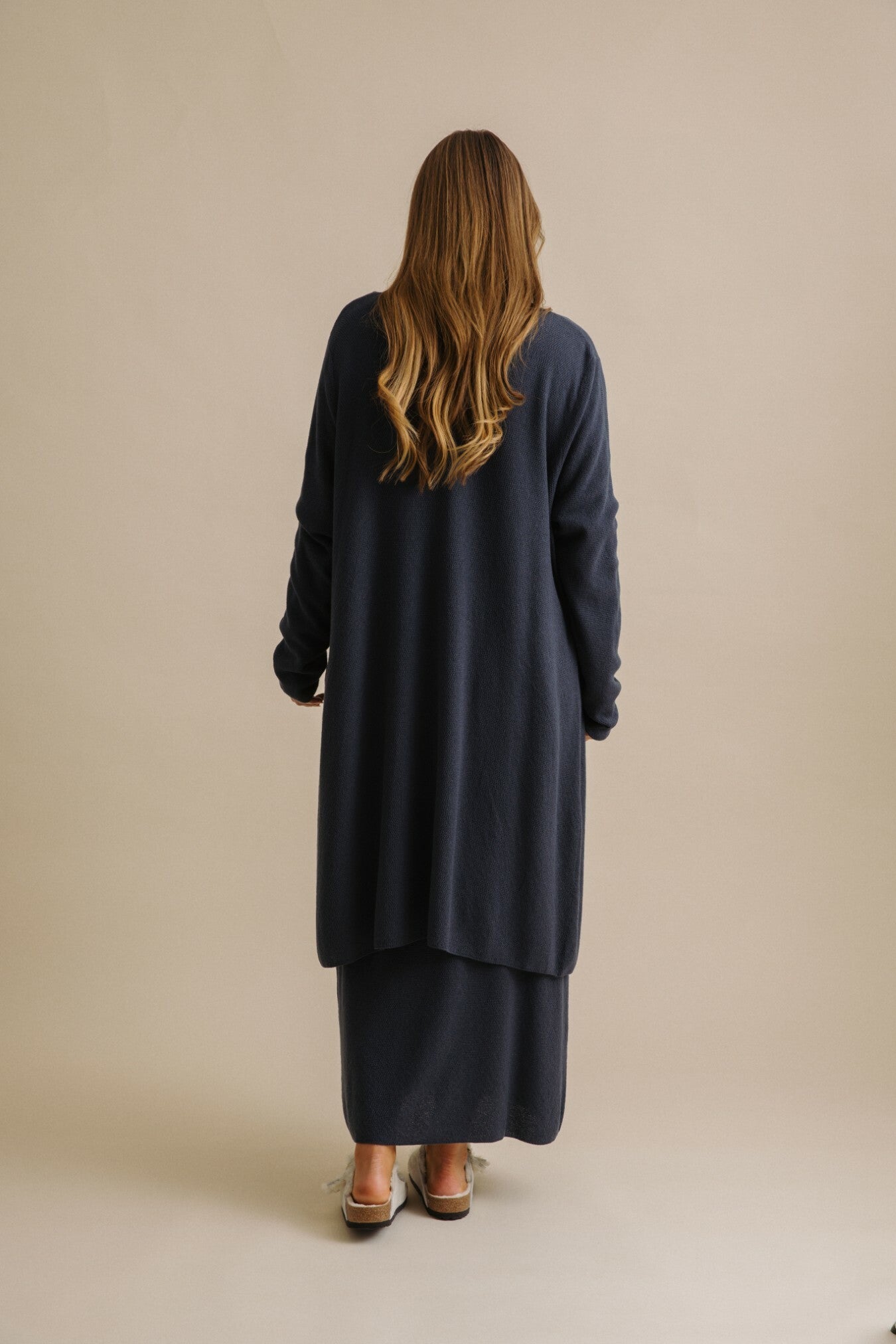 Winter Retreat Merino Cotton Shawl Long Cardi Lake