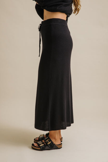 Winter Retreat Merino Cotton Skirt Noir